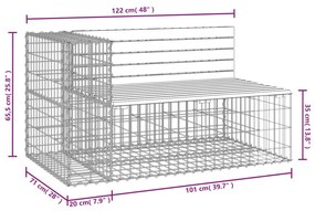 Παγκάκι Κήπου Συρματοκιβώτιο 122x71x65,5 εκ. Μασίφ Ξύλο Πεύκου - Καφέ