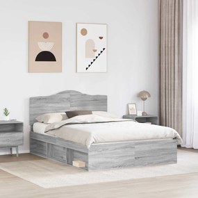 vidaXL Σκελετός Κρεβατιού Γκρι Sonoma 150 x 200 cm