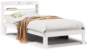 Σκελετός Κρεβατιού με Κεφαλάρι Χωρίς Στρώμα Λευκό 90x190 εκ.