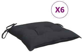 vidaXL Μαξιλάρια Καρέκλας Κήπου 6 τεμ. Μαύρα 50x50x7 εκ. Oxford Ύφασμα