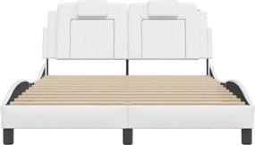 vidaXL Πλαίσιο Κρεβατιού Viana με LED Χωρίς Στρώμα Λευκό 140x200 εκ.