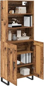 vidaXL Highboard 2 pcs Παλιό ξύλο Επεξεργασμένο ξύλο