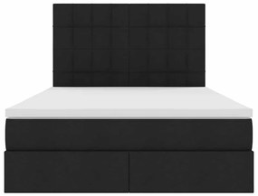 vidaXL LED Κρεβάτι αποθήκευσης με στρώμα Μαύρο 140 x 190 cm Ύφασμα