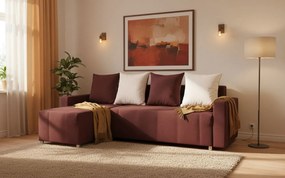 Γωνιακός καναπές Odette-Καφέ σκούρο