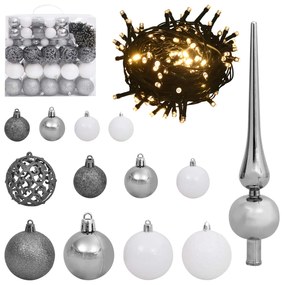 vidaXL Τεχνητό Χριστουγεννιάτικο Δέντρο Λευκό 240 cm PVC και Ατσάλι