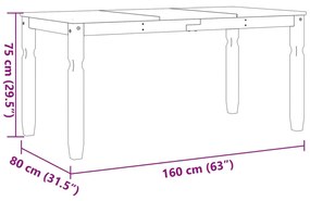 ΤΡΑΠΕΖΑΡΙΑ CORONA ΛΕΥΚΟ 160 X 80 X 75 ΕΚ. ΑΠΟ ΜΑΣΙΦ ΞΥΛΟ ΠΕΥΚΟΥ 4005719