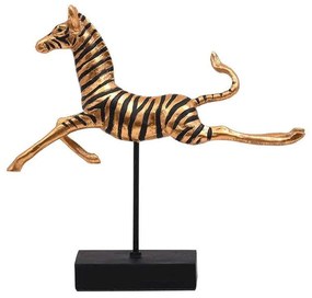 Διακοσμητική Φιγούρα Zebra 373-223-959 29,5x6,5x26,5cm Black-Gold Πολυρεσίνη