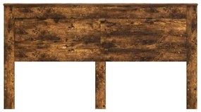 vidaXL Κεφαλάρι με κεφαλάρι Καπνιστό Δρύς 180 cm Επεξεργασμένο ξύλο