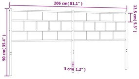 Κεφαλάρι Μαύρο 200 εκ. Μεταλλικό - Μαύρο