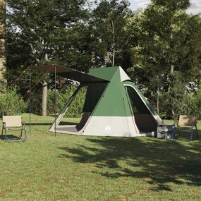 vidaXL Σκηνή Camping 10 ατόμων Αδιάβροχο Πράσινο ταφτάς