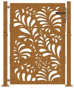 vidaXL Πύλη κήπου 105x130 cm από χάλυβα με κυματοειδές σχέδιο