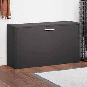 vidaXL Πάγκος Παπουτσιών Μαύρος 80x24x45 εκ. από Τεχνητό Ξύλο
