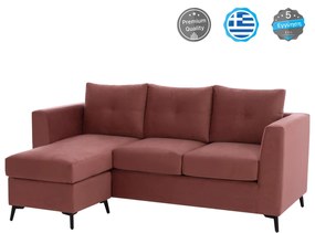 Γωνιακός Καναπές PONZA C3251.02 Αναστρέψιμος Ύφασμα Αλέκιαστο Σάπιο μήλο 200x140x88Υεκ. 200x140x88 εκ.