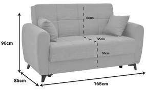 Σετ σαλονιού 2τεμ Lincoln pakoworld ύφασμα σε γκρι-μπεζ απόχρωση