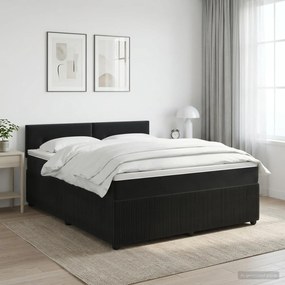 vidaXL Κρεβάτι box spring με στρώμα Μαύρο 180 x 200 cm Βελούδο