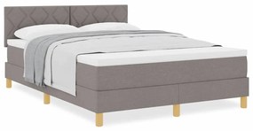 vidaXL Κρεβάτι box spring με στρώμα Taupe 140 x 190 cm ύφασμα