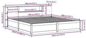 Σκελετός Κρεβ. Χωρίς Στρώμα Καφέ Κεριού 180x200 εκ Μασίφ Πεύκο - Καφέ