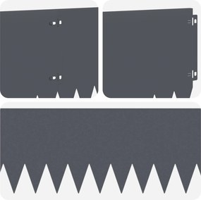 vidaXL Περίγραμμα γκαζόν 10 τμχ. 103 x 25 εκ Steel Ανθρακί