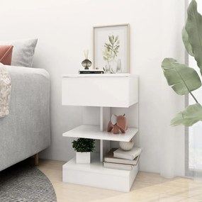 vidaXL Κομοδίνο Λευκό 40 x 35 x 65 εκ. από Επεξ. Ξύλο