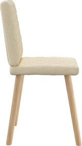 vidaXL Καρέκλες Τραπεζαρίας 4 τεμ. Κρεμ Υφασμάτινες