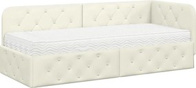 vidaXL Κρεβάτι Γωνίας Κρεμ 80 x 200 cm Βελούδο