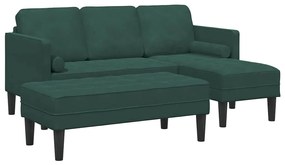 vidaXL Σετ Καναπέ 2 pcs Σκούρο Πράσινο 173 x 131 x 67 εκ Βελούδο