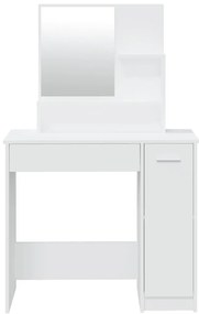 vidaXL Μπουντουάρ με Καθρέφτη Λευκό 86,5 x 35 x 136 εκ.
