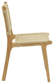 Καρέκλα Julien rubberwood φυσικό-έδρα φυσικό σχοινί 61x54x85εκ 59x49x86 εκ.