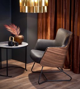 CHILLOUT leisure armchair dark grey / american walnut, legs - black DIOMMI V-PL-CHILLOUT-FOT-C.POPIEL/ORZECH AM.