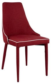 Chair Moli  with fabric Bordeaux and white PU stripe 49,5X60X90 cm