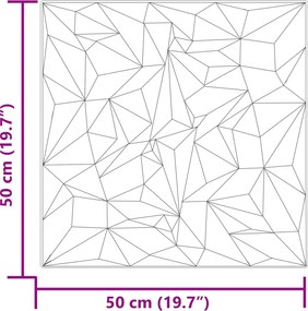 vidaXL Πάνελ τοίχου 48 pcs Αμέθυστος Μπετόν 50 x 50 cm Φελιζόλ XPS