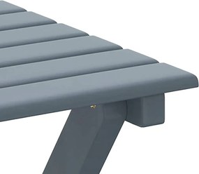 vidaXL Τραπέζι Βοηθητικό Πτυσσόμενο Γκρι Μασίφ Λεύκα