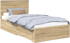 vidaXL Σκελετός Κρεβατιού Sonoma Δρυς 100 x 200 cm Επεξεργασμένο Ξύλο