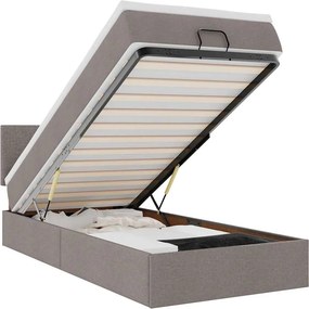 vidaXL Οθωμανικό κρεβάτι με στρώμα Taupe 80x200cm ύφασμα