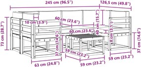 vidaXL Σειρά Καναπέ Εξωτερικού με μαξιλάρι 7 pcs Λευκό και Μπεζ