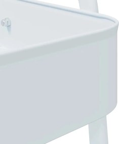 vidaXL Τρόλεϊ αποθήκευσης 3 επιπέδων Λευκό 42x41,5x77 cm Χάλυβας