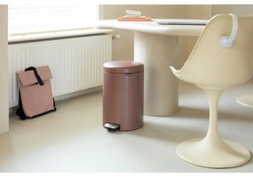 Κάδος με πεντάλ Brabantia NewIcon 1008849, 20 l, Ομαλό κλείσιμο, Αντιολισθητική βάση, Σατινέ φινίρισμα, Καφέ