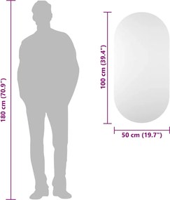 vidaXL Καθρέφτης 100 x 50 εκ. Γυάλινος