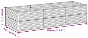 vidaXL Ζαρντινιέρα 290 x 100 x 69 εκ. από Ατσάλι Σκληρυθέν στον Αέρα