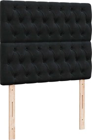 vidaXL Κρεβάτι Boxspring με Στρώμα Μαύρο 120x190 εκ. Βελούδινο