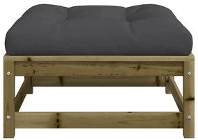 vidaXL Υποπόδιo Κήπου με Μαξιλάρι από Εμποτισμένο Ξύλο Πεύκου