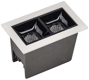 Σποτ Χωνευτό S085 7,5x4,5x5cm Led 350Lm 5W 3000K Black-White Rectangle