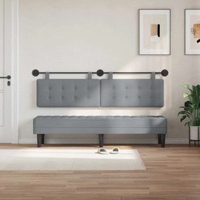 vidaXL Κεφαλάρι κρεβατιού κρεμαστό Ανοιχτό γκρι Ύφασμα