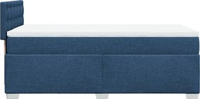 vidaXL Κρεβάτι Boxspring με Στρώμα Μπλε 80x200 εκ. Υφασμάτινο
