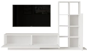 Σύνθετο σαλονιού Damon pakoworld σε λευκή απόχρωση 140x29.5x39.5εκ (1 τεμάχια)