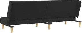 vidaXL Καναπές Κρεβάτι Διθέσιος Μαύρος Υφασμάτινος