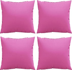 vidaXL Διασκορπισμένα Μαξιλάρια 4 pcs Ροζ 40 x 40 cm Ύφασμα Πολυεστέρα