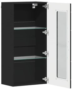 vidaXL Ντουλάπα τοίχου Μαύρο 55 x 29 x 100 εκ Επεξεργασμένο ξύλο