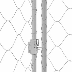 vidaXL Κλουβί σκύλου Ασημί 600 x 200 x 256 εκ. Επικαλυμμένος Χάλυβας