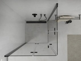 Mexen Lima Διπλή καμπίνα ντους πτυσσόμενη 80 x 80 cm, διάφανη, μαύρη